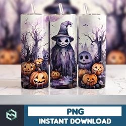 halloween tumbler wrap, 20 oz skinny tumbler sublimation design, straight tumbler wrap png, spooky fall png (70)
