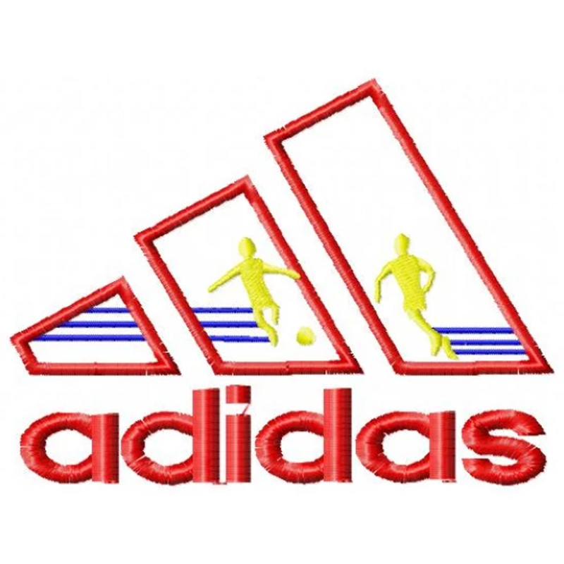 Adidas logo red embroidery design