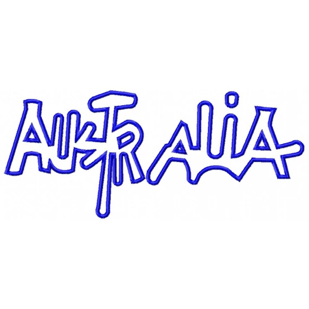 Australia text embroidery design
