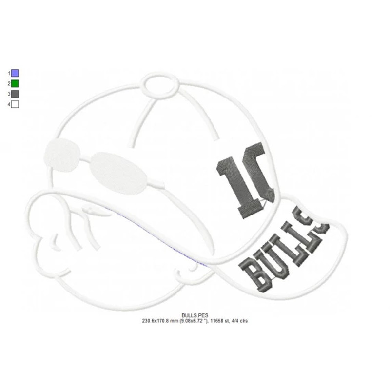 Bulls 10 embroidery design