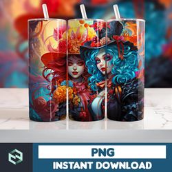 Halloween Tumbler Wrap, 20 oz Skinny Tumbler Sublimation Design, Straight Tumbler Wrap PNG, Spooky Fall PNG (175)