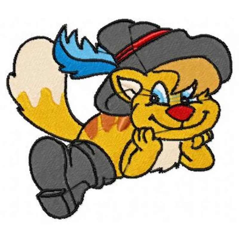 Marron cat embroidery design