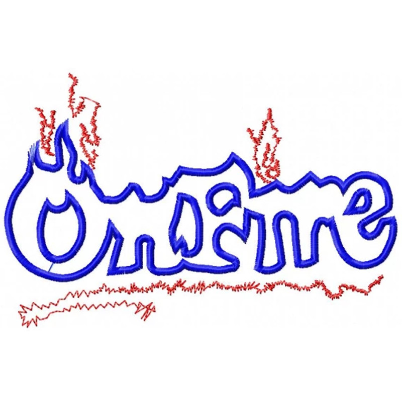 On fire embroidery design