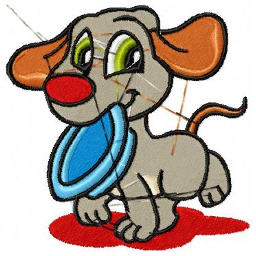 Player puppy embroidery design