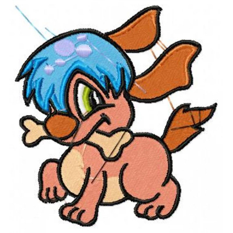 Player puppy girl embroidery design