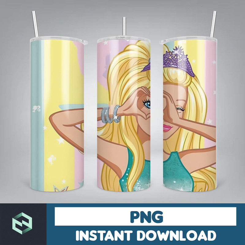 Barbie Tumbler, Barbie Tumbler PNG, Barbie Sublimation Wraps, Digital Download (5).jpg
