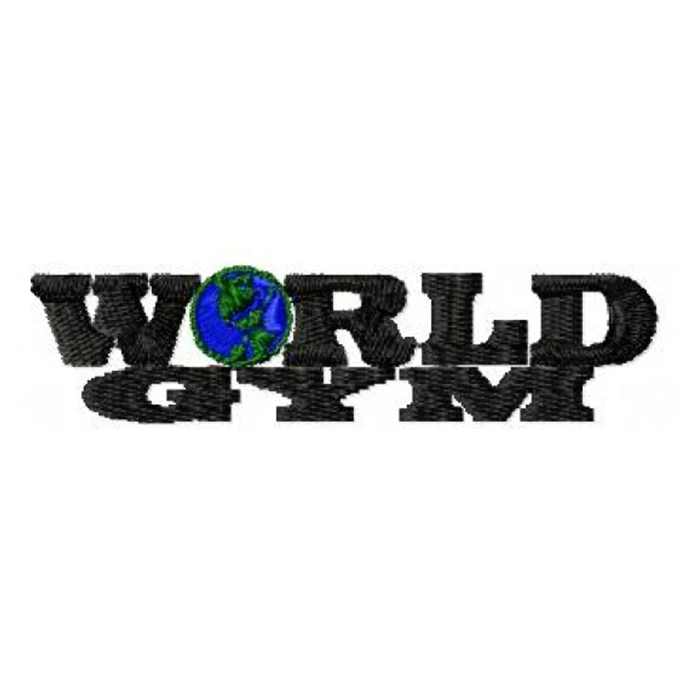 World gym embroidery design