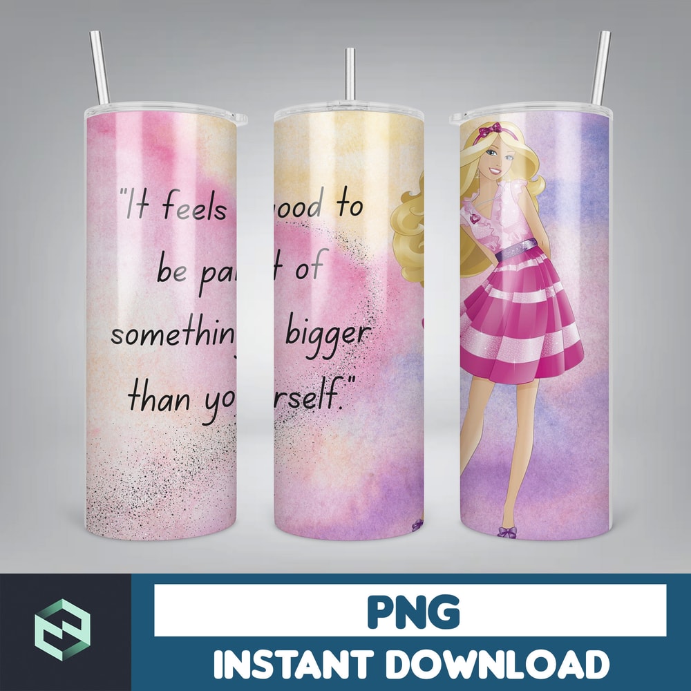Barbi Tumbler Wrap 20 oz Skinny Tumbler Sublimation Design, Straight & Tapered Tumbler Wrap (12).jpg
