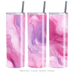 Liquid Pink Ink Marble 20 oz Skinny Tumbler Sublimation Design Digital Instant Download PNG 20 oz Tumbler Wrap DIGITAL
