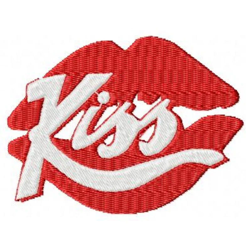 Kiss logo Embroidery Design