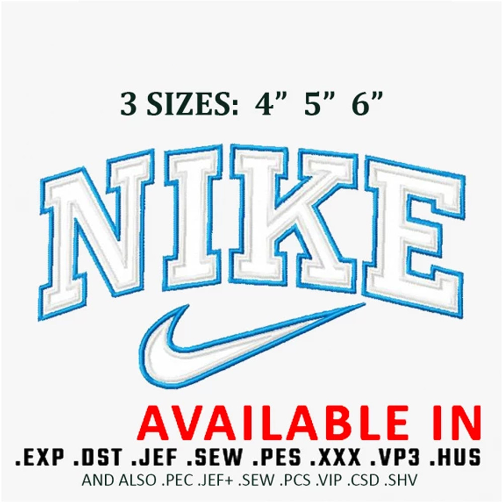 Nike Blue logo Embroidery Design