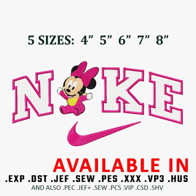 Nike Minnie Mouse Embroidery Design