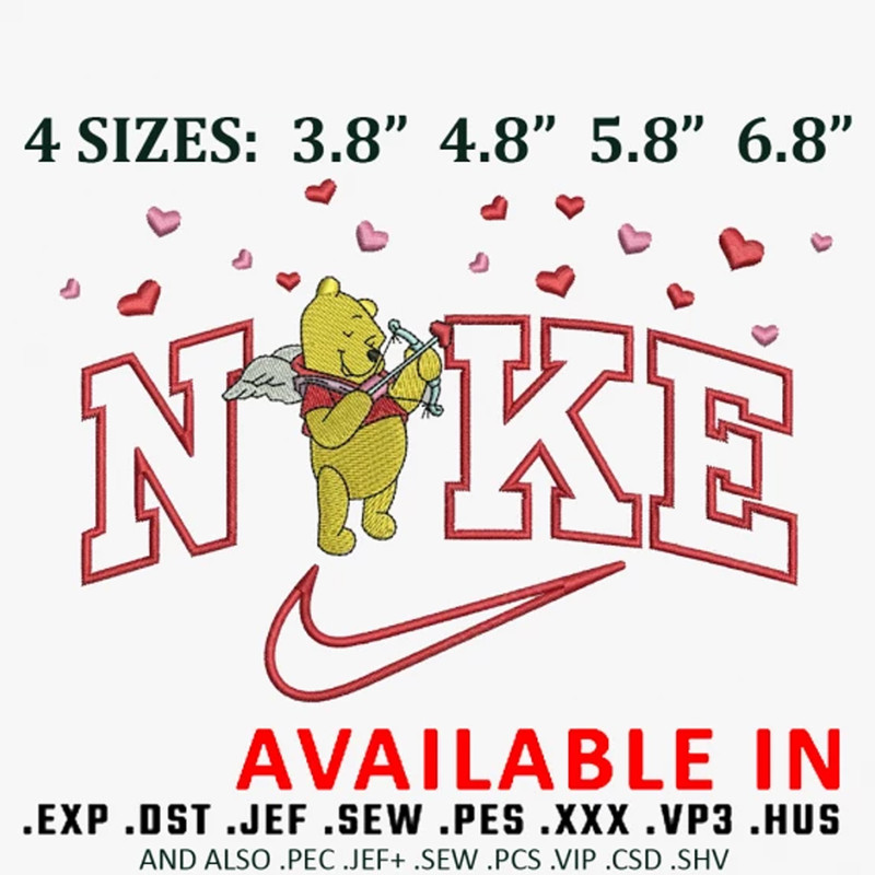 Nike Winnie The Pooh Embroidery Design