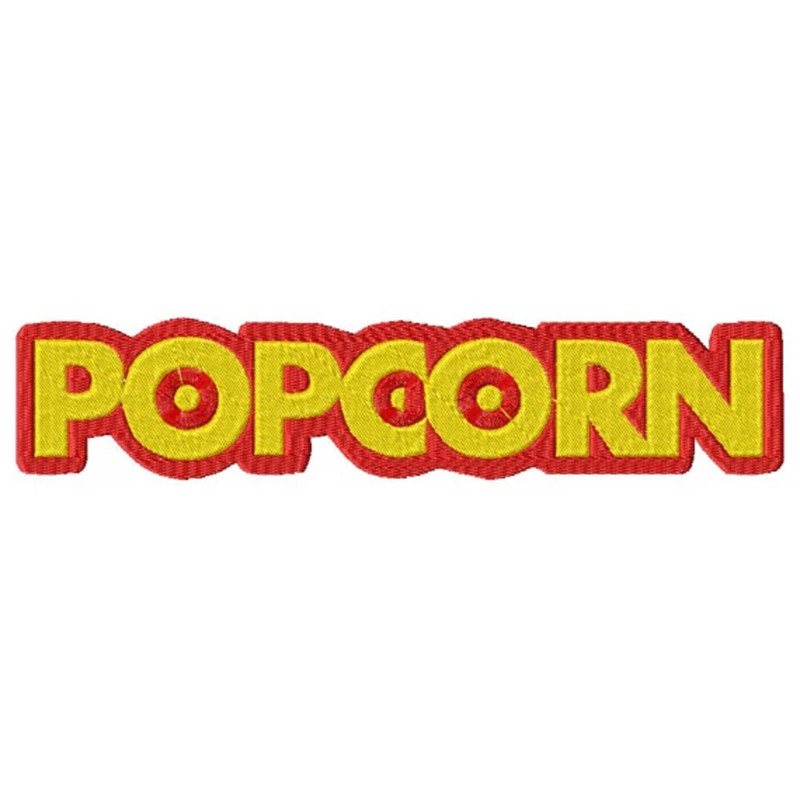 Popcorn Logo Embroidery Design