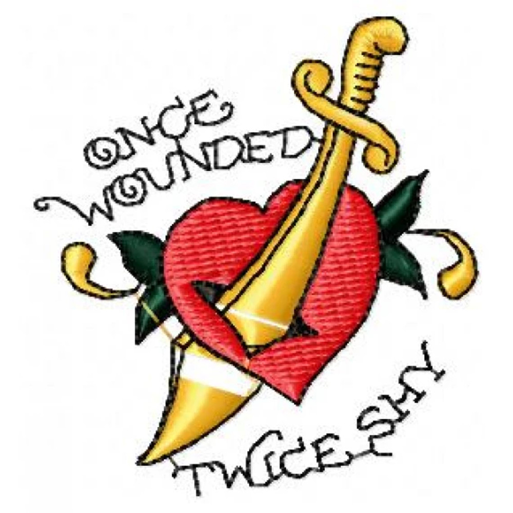 Heart with Knife Embroidery Design