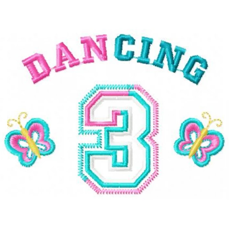Dancing 3 Embroidery Design