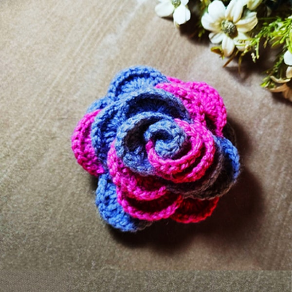crochet 3D flower pattern