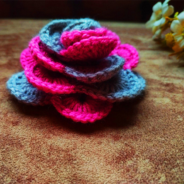 crochet 3D flower pattern
