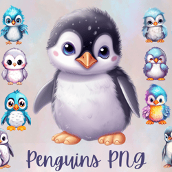 Cute penguin clipart for sublimation, penguin PNG design, Soft pastel penguin graphic, Digital penguin illustration