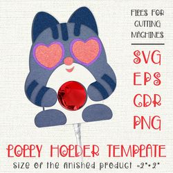 Cat Lollipop holder | Paper craft template SVG for kids