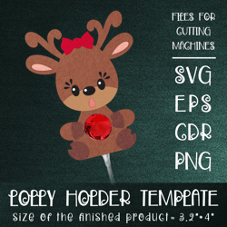Christmas Deer | Lollipop Holder | Paper Craft Template SVG