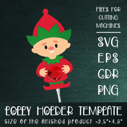 Christmas Elf | Lollipop Holder | Paper Craft Template SVG