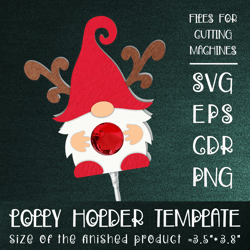 Christmas Gnome | Lollipop Holder | Paper Craft Template SVG