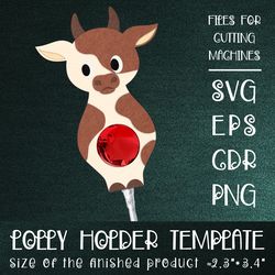 Cow Lollipop Holder | Paper Craft Template SVG