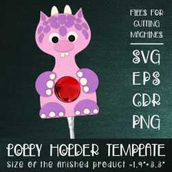 Cute Monster | Lollipop Holder SVG | Paper Craft Template