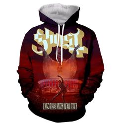 3d printed ghost band long sleeves hoodies pullovers