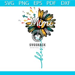 christian cross daisy mimi blessed jesus svg, trending svg