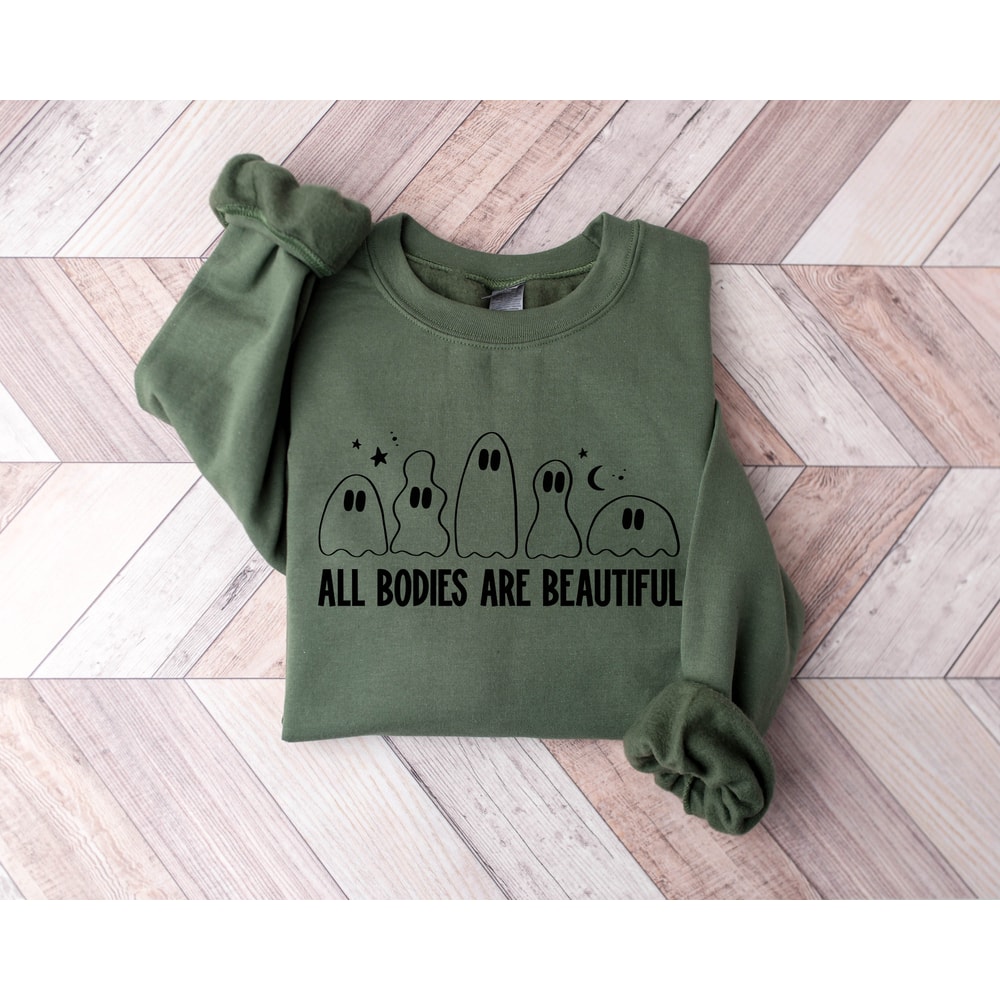 All Bodies Are Beautiful Sweatshirt, Ghost Halloween Sweater, Retro Halloween Sweatshirt, Vintage Ghost Hoodie - 4.jpg