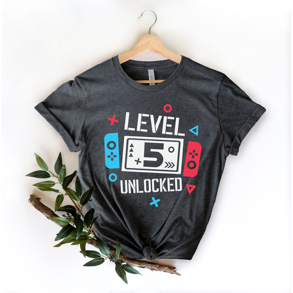 Birthday Shirt for Gamers,Level 5 Unlocked Birthday Shirt,Kids Birthday Shirt,Birthday Party Shirt,5 years Old Gamer Shirt,Funny Kids Gamer - 1.jpg