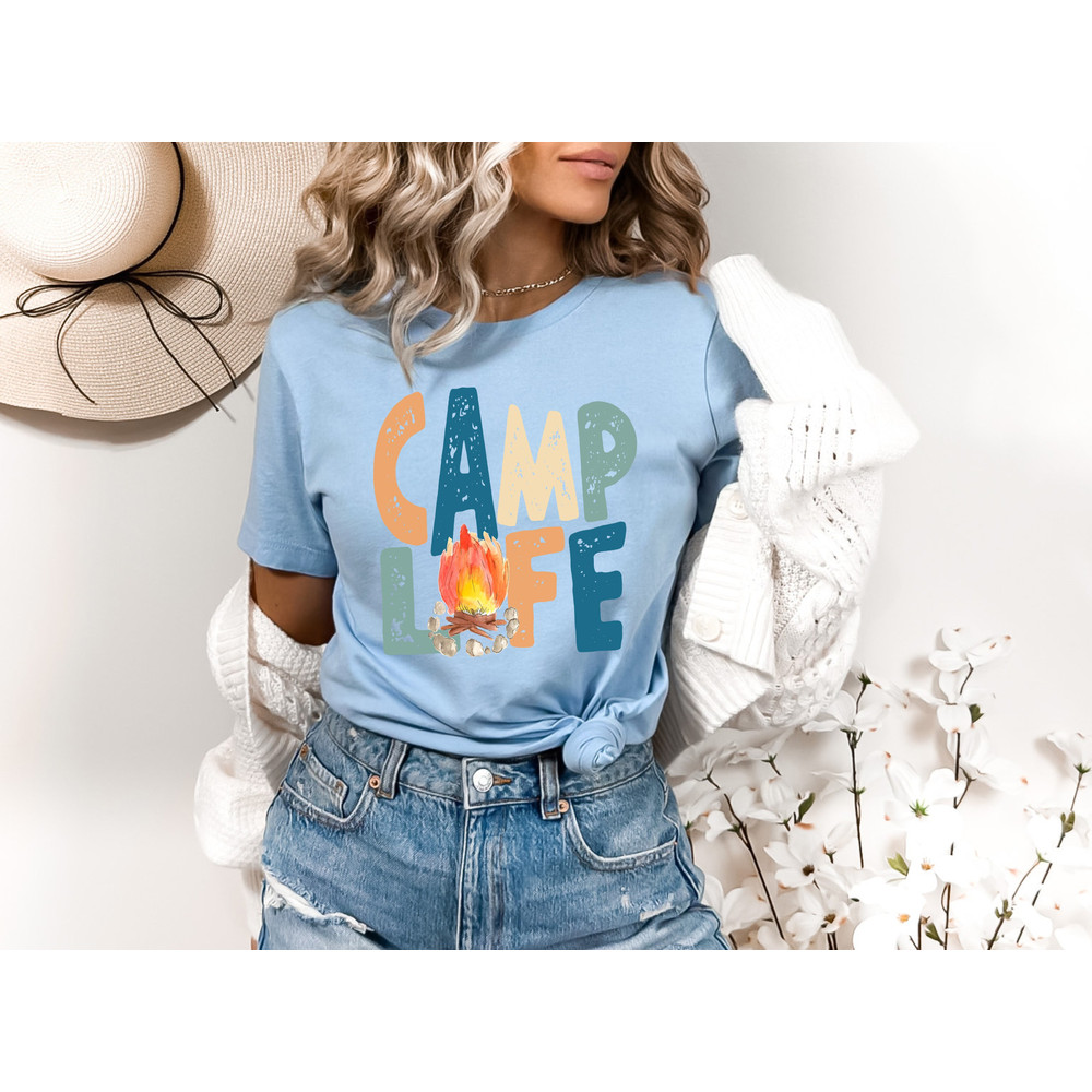 Camp Life Shirt, Happy Camping Shirt, Camping Fire Shirt, Camper Shirt, Nature Lover Shirt, Hiking Gifts, Glamping Shirt, RV Camping Gifts - 2.jpg