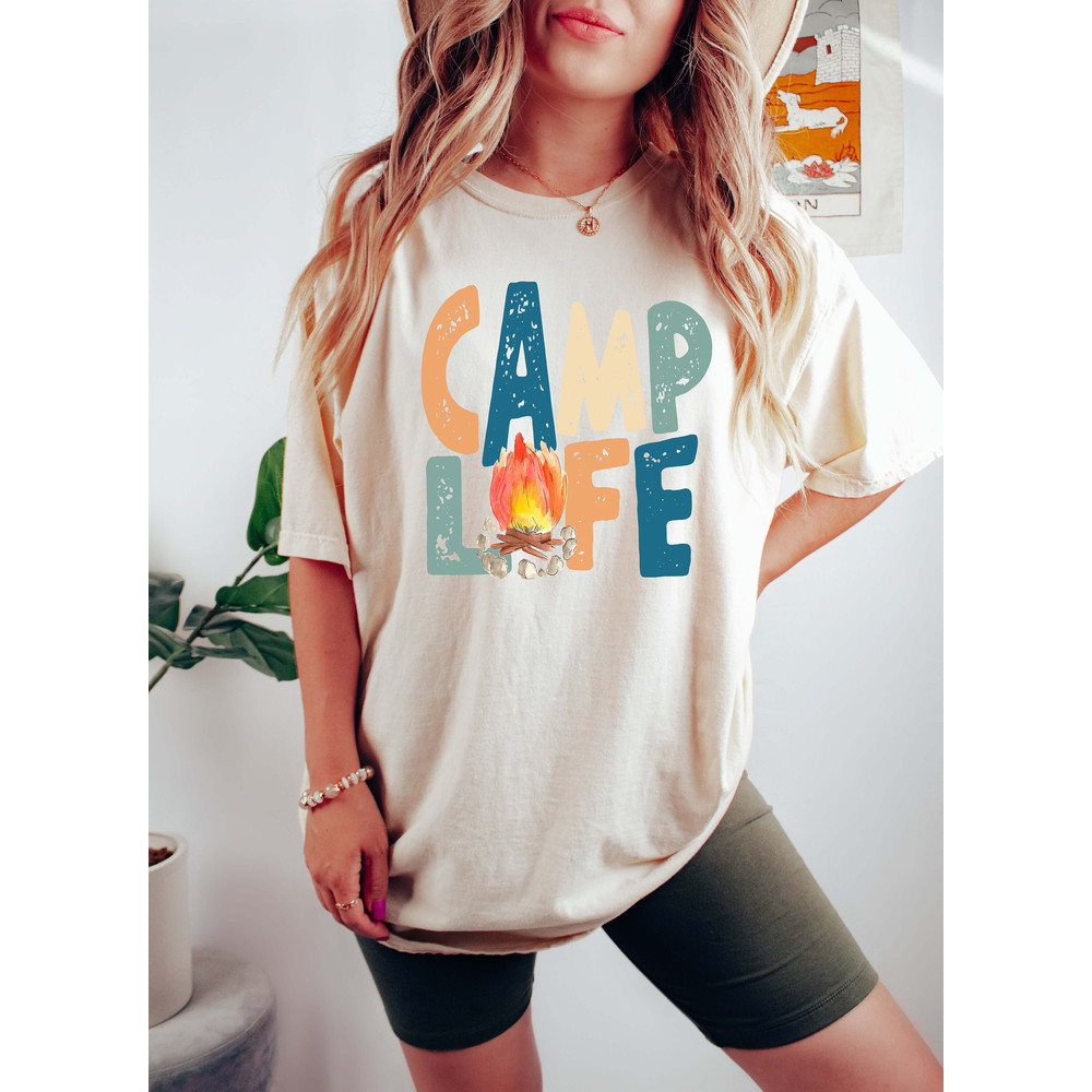 Camp Life Shirt, Happy Camping Shirt, Camping Fire Shirt, Camper Shirt, Nature Lover Shirt, Hiking Gifts, Glamping Shirt, RV Camping Gifts - 3.jpg