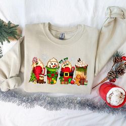 Christmas Coffee Sweatshirt, Christmas Sweatshirt, Christmas Shirt, Coffee Lover Gift Worker Winter Christmas Snowman La