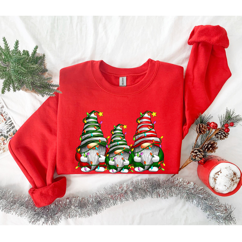 Christmas Gnomes Sweatshirt, Merry Christmas Sweatshirt, Buffalo Plaid Gnomes, Cute Gnomes Sweatshirt, Christmas Gift, Holiday Sweatshirt - 2.jpg