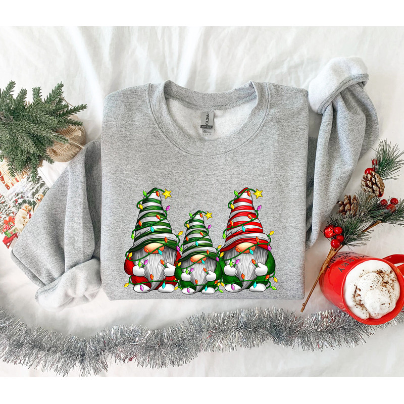 Christmas Gnomes Sweatshirt, Merry Christmas Sweatshirt, Buffalo Plaid Gnomes, Cute Gnomes Sweatshirt, Christmas Gift, Holiday Sweatshirt - 4.jpg