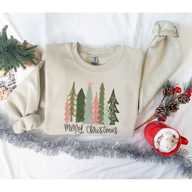 Christmas Sweatshirt, Christmas Sweater, Christmas Crewneck, Christmas Tree Sweatshirt, Holiday Sweaters for Women, Winter Sweatshirt - 1.jpg
