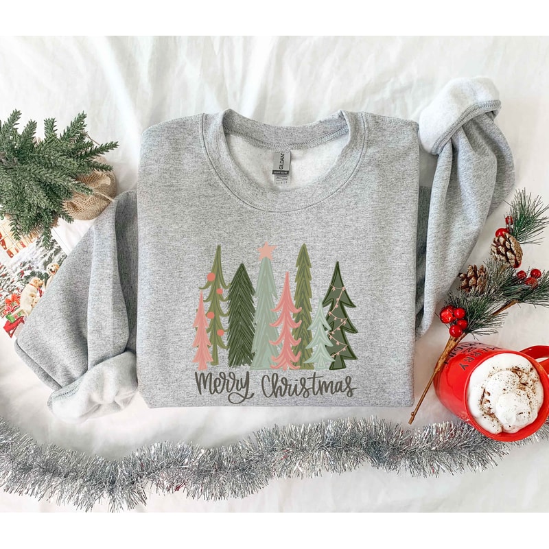Christmas Sweatshirt, Christmas Sweater, Christmas Crewneck, Christmas Tree Sweatshirt, Holiday Sweaters for Women, Winter Sweatshirt - 2.jpg