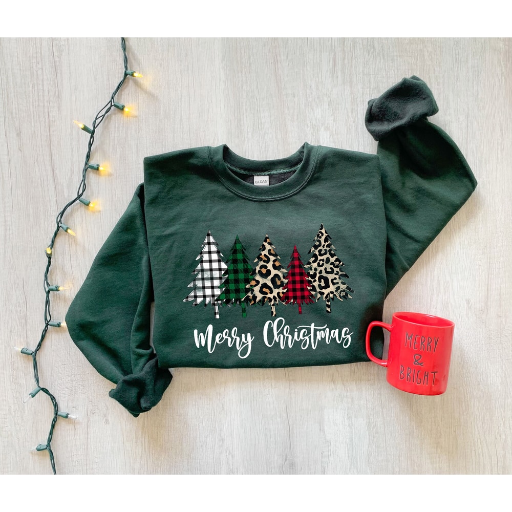 Christmas Sweatshirt,Merry Christmas Sweatshirt,Christmas Tree Sweatshirt,Leopard Christmas Tree Sweatshirt,Women' s Christmas Sweatshirt - 2.jpg