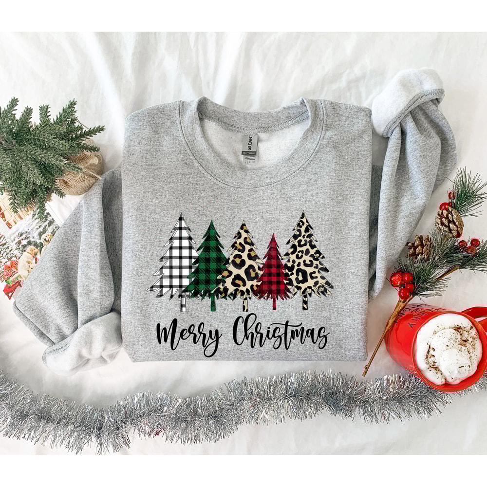 Christmas Sweatshirt,Merry Christmas Sweatshirt,Christmas Tree Sweatshirt,Leopard Christmas Tree Sweatshirt,Women' s Christmas Sweatshirt - 3.jpg