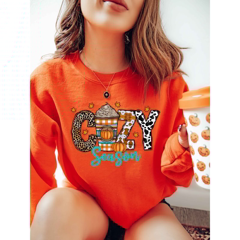 Cozy Season Fall Sweatshirt, 2023 Happy Thanksgiving, Hello Pumpkin Sweatshirt, Fall Hoody, Autumn Sweatshirt, Fall Shirt, Thanksgiving Tee - 2.jpg