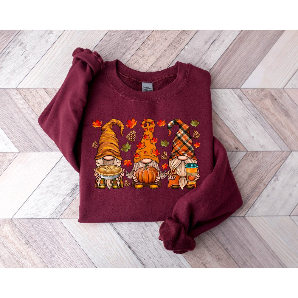 Cute Fall Sweatshirt, Fall Gnomes Sweat, Thanksgiving Sweat, Autumn Sweat, Pumpkin Sweat, Gnome Fall Sweat, Thanksgiving Gnomes,Gnomes Sweat - 2.jpg