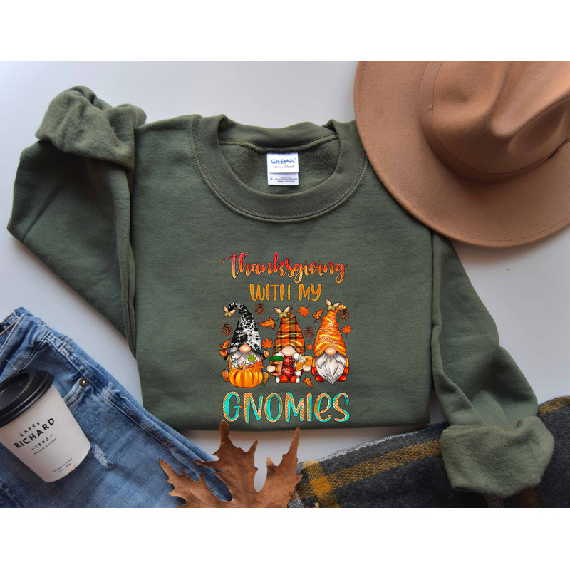 Cute Fall Sweatshirt, Fall Gnomes Sweat, Thanksgiving Sweat, Autumn Sweat, Pumpkin Sweat, Gnome Fall Sweat, Thanksgiving Gnomes,Gnomes Sweat - 2.jpg