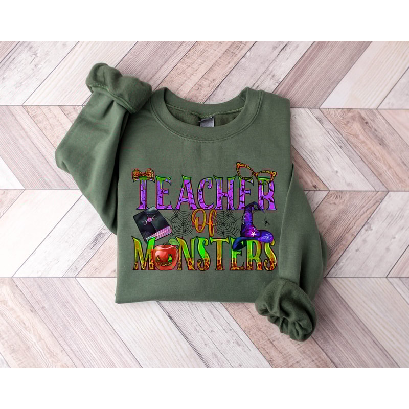 Cute Spooky Teacher Sweatshirt, Teacher Halloween Sweatshirt, Teacher Appreciation Gifts, Fall Teacher Sweatshirt, New Teacher Sweatshirt - 2.jpg