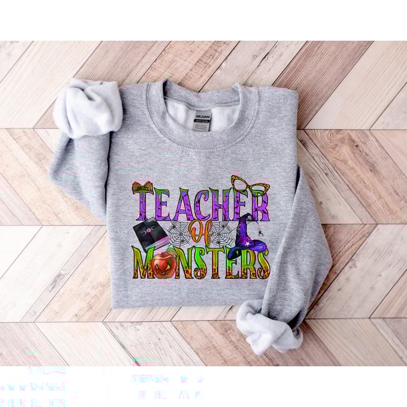 Cute Spooky Teacher Sweatshirt, Teacher Halloween Sweatshirt, Teacher Appreciation Gifts, Fall Teacher Sweatshirt, New Teacher Sweatshirt - 3.jpg
