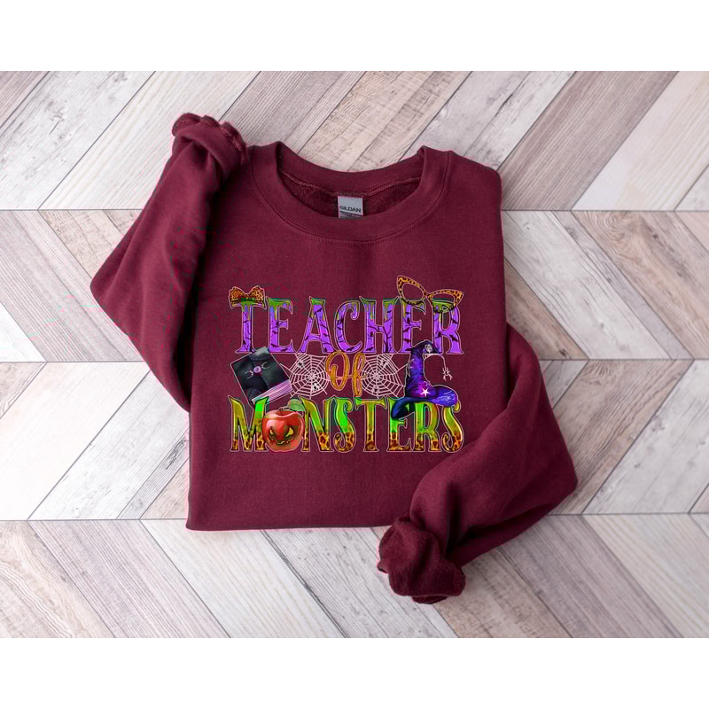 Cute Spooky Teacher Sweatshirt, Teacher Halloween Sweatshirt, Teacher Appreciation Gifts, Fall Teacher Sweatshirt, New Teacher Sweatshirt - 4.jpg