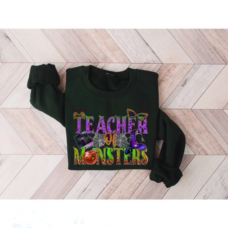 Cute Spooky Teacher Sweatshirt, Teacher Halloween Sweatshirt, Teacher Appreciation Gifts, Fall Teacher Sweatshirt, New Teacher Sweatshirt - 5.jpg