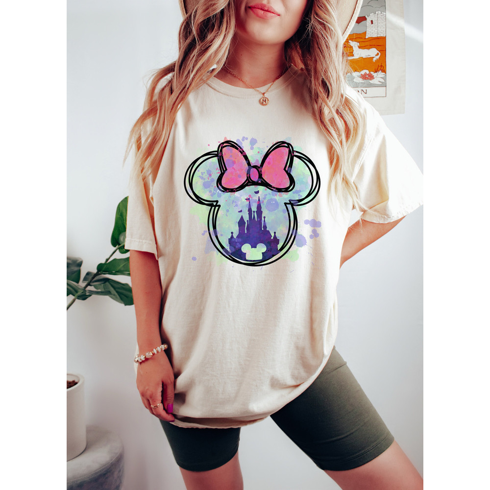 Disney minnie Castle Shirt, Disney Vacation Shirt, Disneyland shirt, Family Vacation Shirt, Disney Watercolor Castle, Disney Woman Shirt - 3.jpg